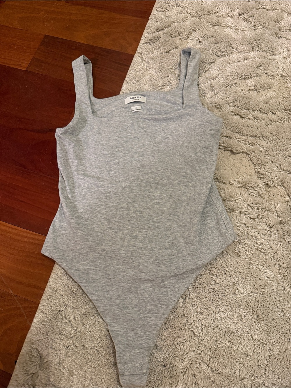 Aritzia Grey Contour One-Piece Bodysuit